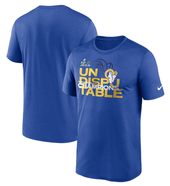 Men's Los Angeles Rams 2022 Royal Super Bowl LVI Champions Slogan T-Shirt Men's Los Angeles Rams 2022 Royal Super Bowl LVI Champions Slogan T-Shirt